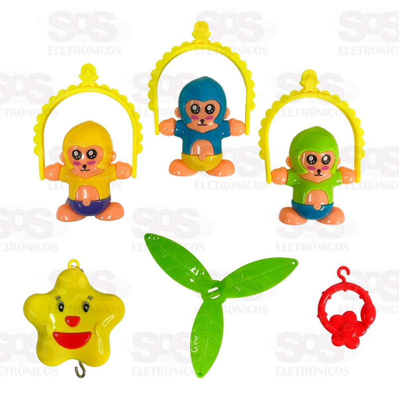 آویز تخت کودک مدل میمون های بامزه polishi Happy Shaking Bell