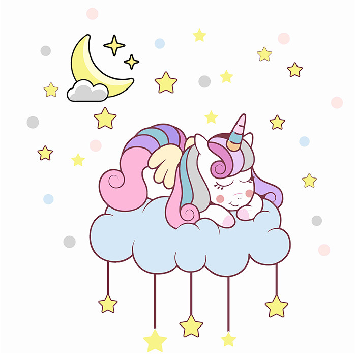 استیکر دیواری کودک راتیانا مدل baby unicorn