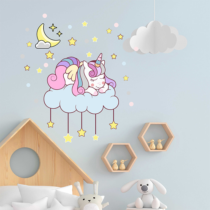 استیکر دیواری کودک راتیانا مدل baby unicorn