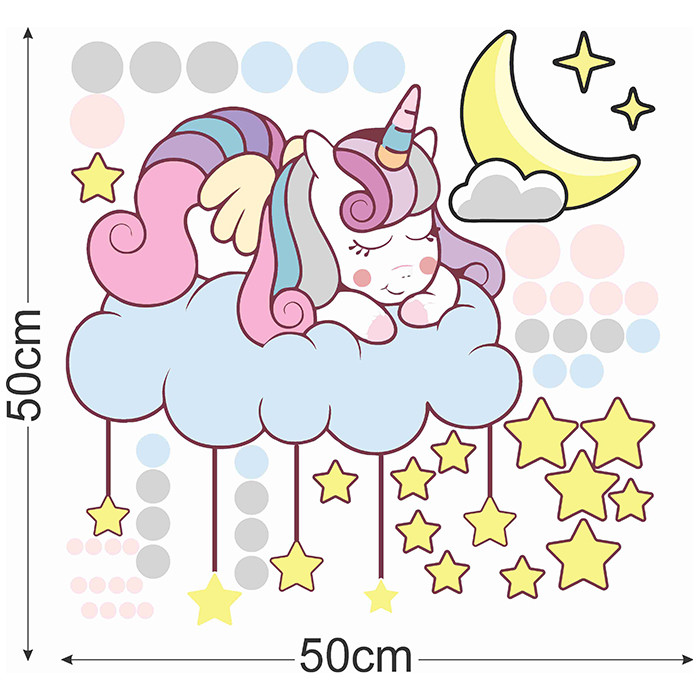 استیکر دیواری کودک راتیانا مدل baby unicorn
