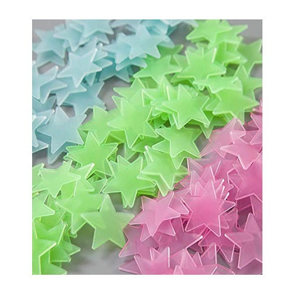 استیکر دیواری کودک طرح ستاره مدل شب تاب کد 4CS بسته 200 عددی
