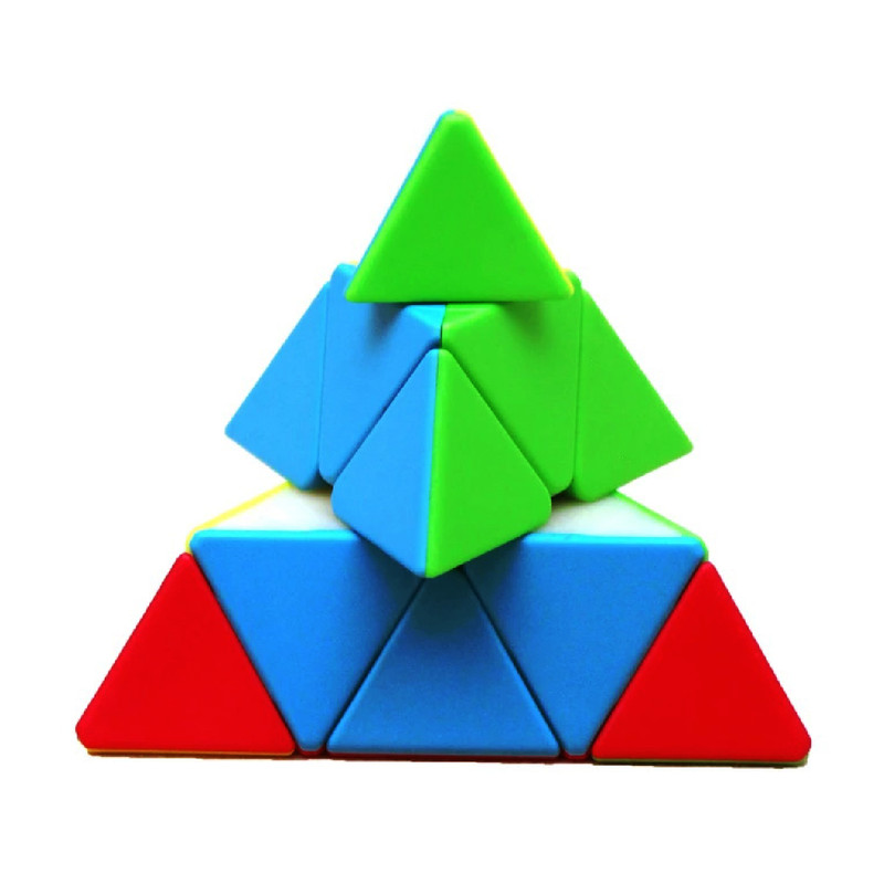 بازی فکری مدل مکعب روبیک طرح هرمی خود رنگ 3x3
