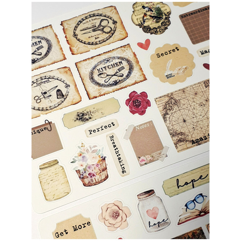 برچسب مدل Vintage Maps طرح بولت ژورنال و اسکرپ بوک کد 49 بسته 2 عددی