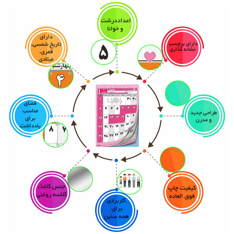 تقویم دیواری سال 1404 مستر راد مدل سفر زمان کد 2633