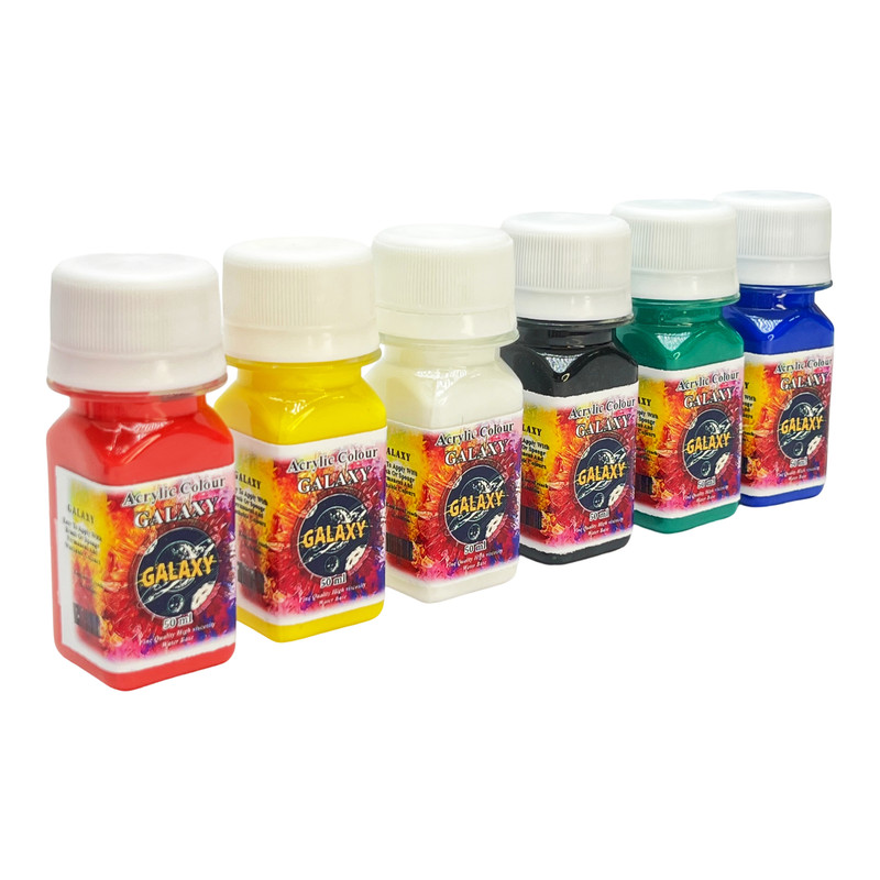 رنگ اکریلیک گلکسی مدل base حجم 50 میلی لیتر بسته 6 عددی