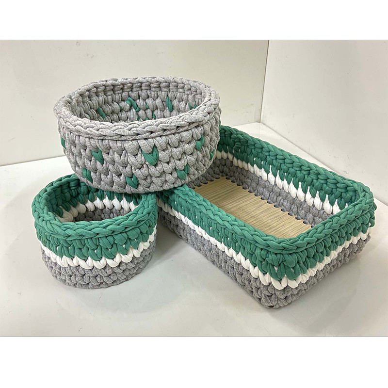 ست سبد وسایل کودک مدل سیسمونی کد Kids Storage Basket-01 مجموعه 3 عددی