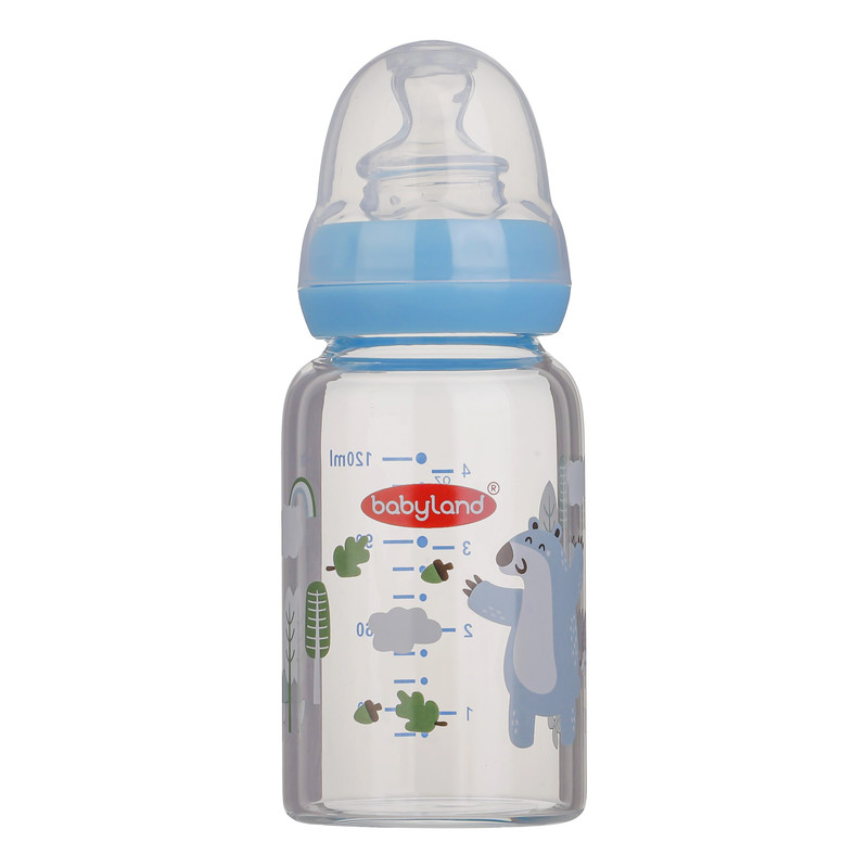 شیشه شیر بیبی لند مدل کلاسیک ارتودنسی پیرکس کد 05423 گنجایش 120 میلی لیتر