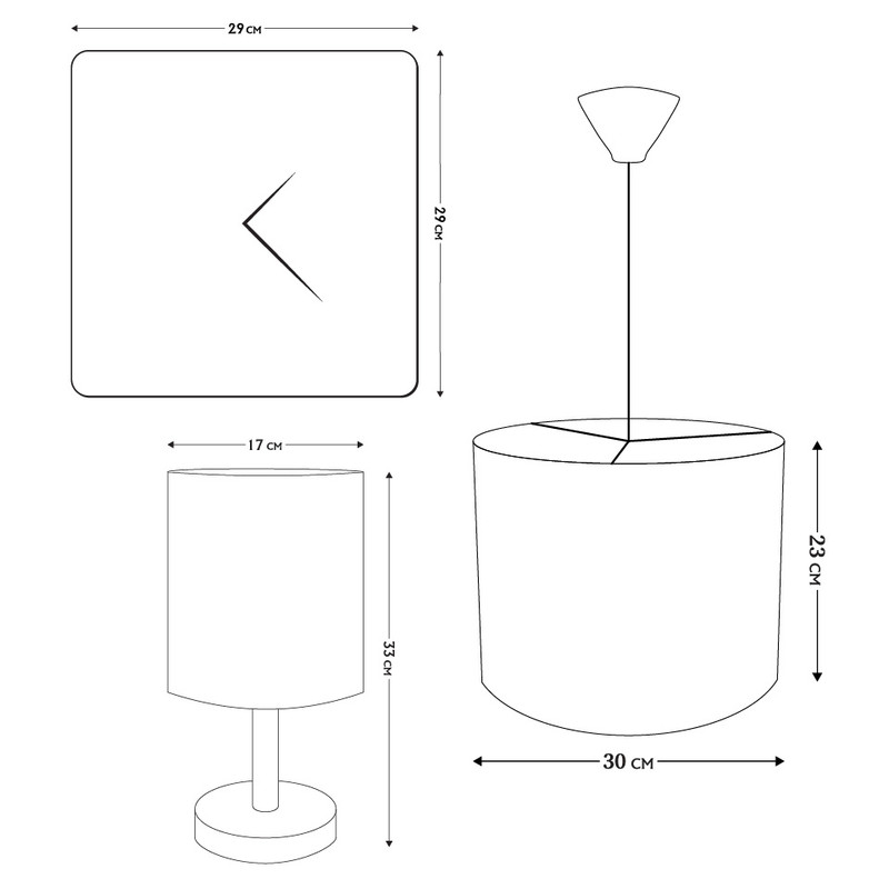 لوستر و آباژور کودک طرح خرس و ماه مدل LBR-SET-002 به همراه ساعت