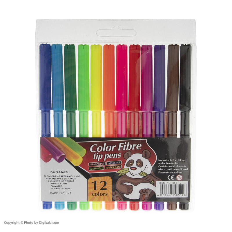 ماژیک رنگ آمیزی مدل Color Fibre بسته 12 عددی