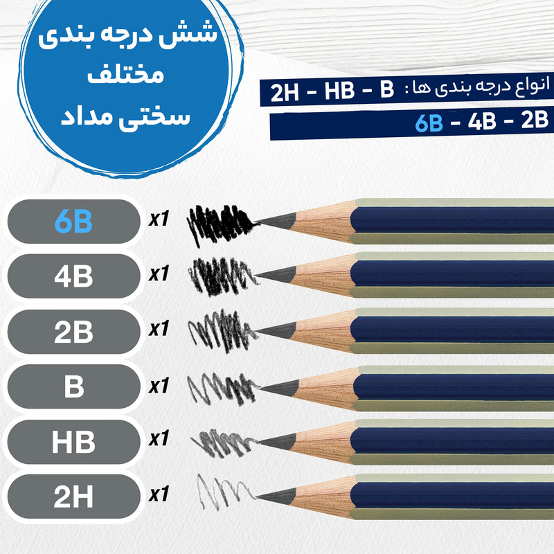 مداد طراحی فابر کاستل مدل گلد فابر با درجه سختی نوک 6B