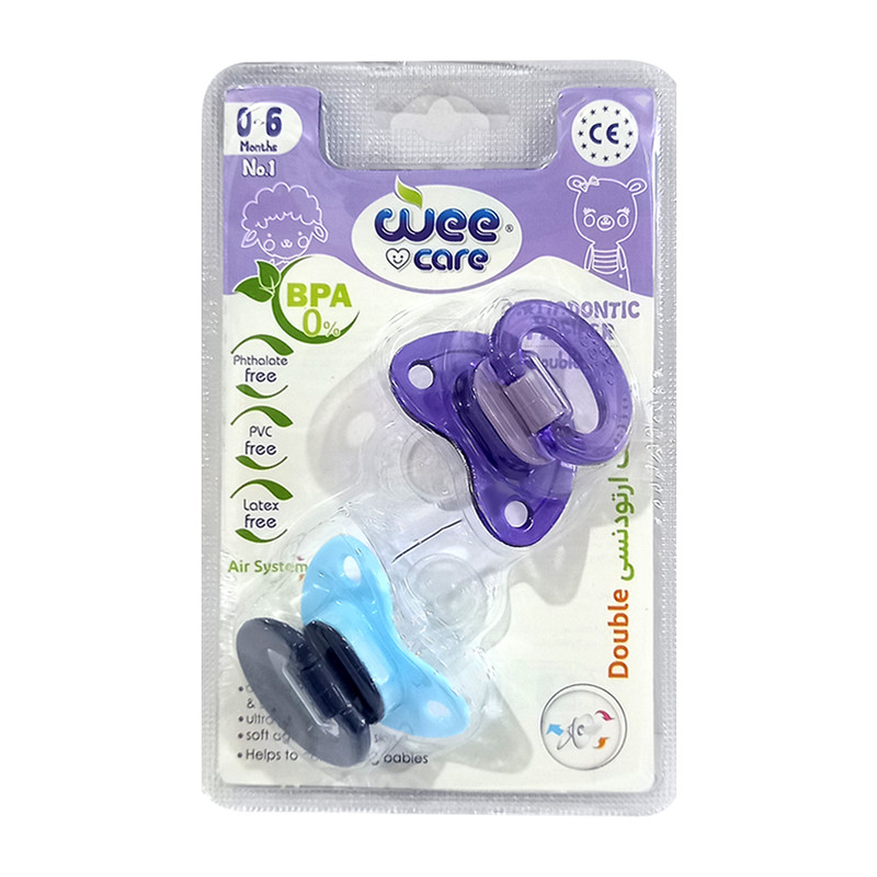 پستانک ارتودنسی وی کر مدل مات و شفاف کد p131 مجموعه 2 عددی