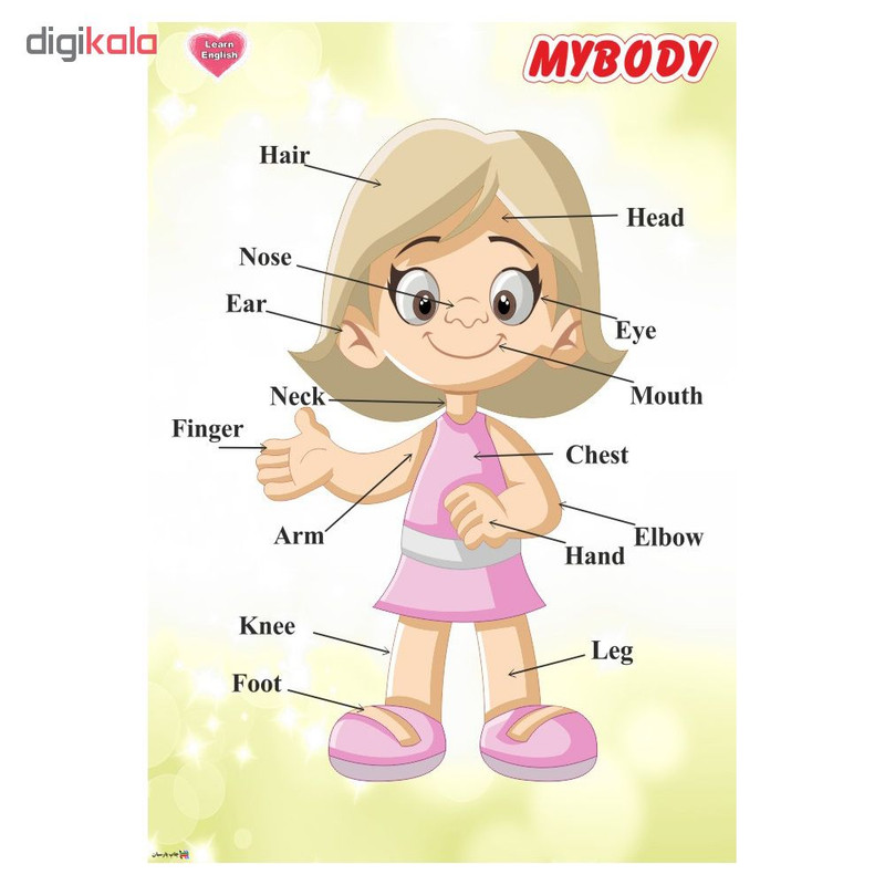 پوستر آموزشی چاپ پارسیان طرح آموزش زبان انگلیسی مدل 017 MYBODY